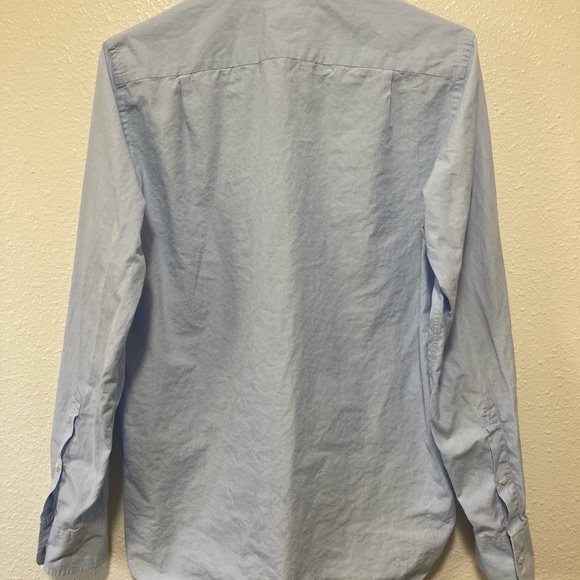 J Crew Shirtings Cotton Long Sleeve Light Blue Men's Shirt with White Collar S - Picture 2 of 16